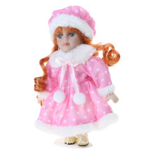 Porcelain Doll Decorations 20cm Blond Girl Kids Birthday Gifts Photo Props Pink