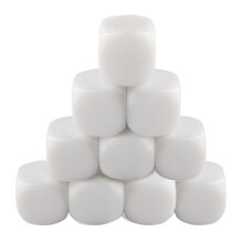 10Pcs Acrylic Six Sided Dices Blank White Dices Cube for Classroom Board Game