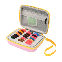 Picks Pouch Storage Box Guitar Pick Holder Case Splashproof Pouch Carrying Bag Pink