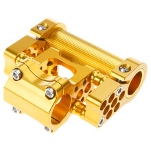 Aluminum Alloy Folding Bike Porous Stem Adjustable Bicycles Double Stem Gold
