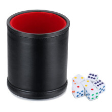 Leather Dices Cup Entertainment PU Dices Shake Container For Most Dices Game