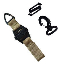 Outdoor Carry Hanging Buckles with Clip and Nylons Webbing Strap for Daily Use Khaki 1