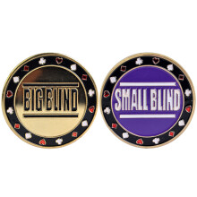 Poker Button Round Dealers Pucks Buttons Coin Collectible Poker Chip Coin 2pcs