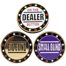 Poker Button Dealers Buttons Coin Poker Cards Guard Protector Metal  Coin 3pcs