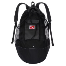Diving Bag 80L Large Capacity Mesh Backpack Holds Mask Fins Drawstring Bag Black