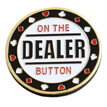 Metal Chip Poker Button Dealers Pucks Buttons Coin Poker Gift for Women, Man DEALER