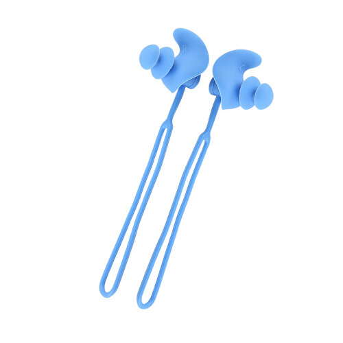 Swim Earplugs for Lap Training, Regular Corded Earplugs for Use Now Blue