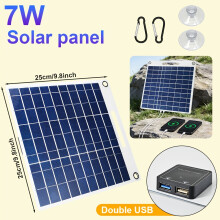 (7W) Lightweight Solar Panels | Outdoor Power Stations, Photovoltaic Cells, Chargers for Phones, Power Banks, Fans | Camping