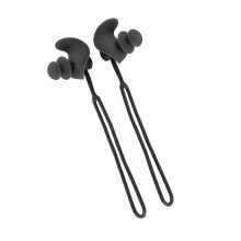 Soft Layered Earplugs Corded Swim Earplugs for Pool Practice and Water Play Black