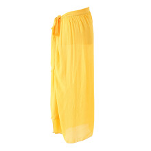 Beach Wrap Skirt Swimwear Bikinis Coverup Wrap Dress Long Sheer Tie Wrap Skirt Yellow