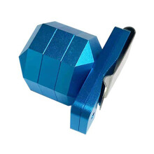 Aluminum Billiard Chalk Holder Magnetic Pool Cue Chalk Case Octagons 3 Layer Blue