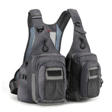 Breathable Fly Fishing Vest Fishing Tackle Backpack Meshes Fishing Vest Tackle Bag Gray