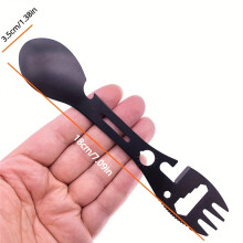 Multifunctional Outdoor Fork Spoon Detachable Tableware, 10-in-1 Utility Spork, Stainless Steel Spoon & Bottle Opener,