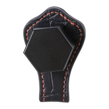 Billiards Snooker Leather Belt Clip Hexagon Chalk Case for Billiards Game
