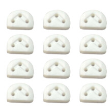 12Pcs Guitar String Fasteners Set 3 Hole Plastic Guitar String Ties Bridge Beads White