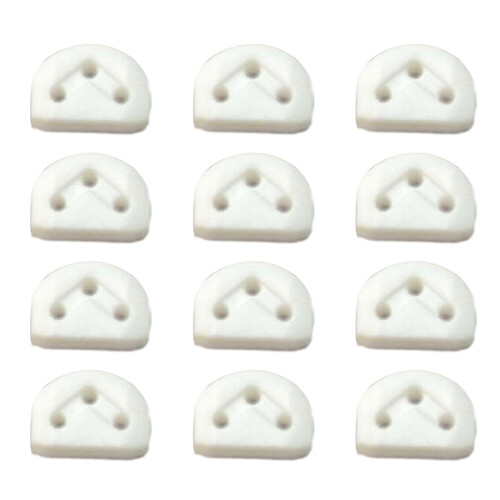 12Pcs Guitar String Fasteners Set 3 Hole Plastic Guitar String Ties Bridge Beads White