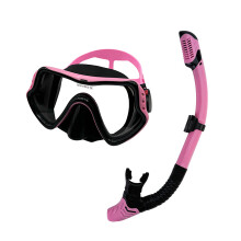 Beach Water Mask and Tube Set for Casual Swimming Holiday Travel 1black powder1