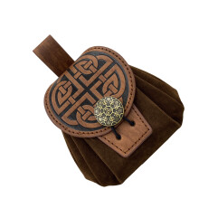 Old Styles Cube Bag Medieval Belt Bag PU Leather Waist Bag Coin Purse Small Brown Type C