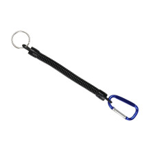 5Pcs Fishing Lanyards with Carabiner Safety Fishing Tool Rope Coiled Tethers Blue