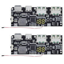 2X QC4.0 QC3.0 LED Dubbel USB 5V 4,5A 22,5W Micro/Typ-C USB Mobil Power Bank 18650 Laddningsmodul Temperaturskydd,A
