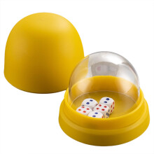 Reliability Gaming Dices Cup with 5 Dices Solid PP Case for Recreationals Use Yellow