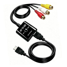Convertidor de AV RCA 1080P A HDTV Adaptador de Video y Audio CVBS 16:9/4:3 con Cable Compatible con