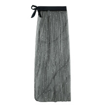 Long Sheer Beach Tie Wrap Skirt Bikinis Wrap Sheer Skirt for Swimming Pool Black S