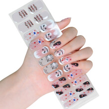 Semi Cured Halloween Nails Strips Glow in the Dark Halloween Nails Stickers JR49