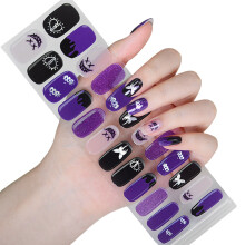 Halloween Nails Polish Strips Gels Nails Stickers Semi Cured Gels Nails Strips JR58