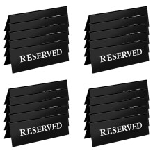 20 Placas de Reserva, Placas de Acrílico Pretas para Casamento, Placas de Reserva de Assentos em Tenda de Dois Lados