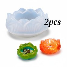 Lotus Resin Silicone Mold Tea Light Candle Holder Jewelry Trinket Candy Box DIY