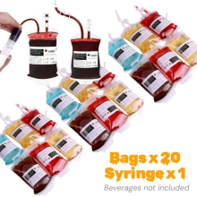 20pcs party Drink Pouches with Syringe Funnel Reusable Party Drink Bags Prop