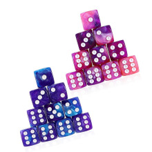 Acrylic Dices Pack 20 Count 16mm Six Face Design for Board Use