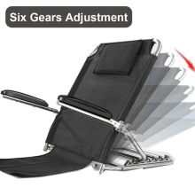 Folding Bed Backrest Support Frame with Armrests Steel Adjustable Angle 6 Gears