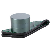 Portable Billiards Leather Belt Clip Chalk Case 3-Layer Pool Chalk Holder Dark green