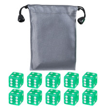 Acrylic 19mm Dices Colorful 6 Sided Dices Cubes with Dots Playings Square Block Green