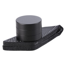 Portable Billiards Leather Belt Clip Chalk Case 3-Layer Pool Chalk Holder Black
