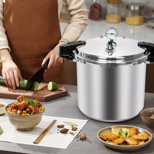 23L Durable Pressure Canner Cooker Large Precision Cookware Gauge Release Valve
