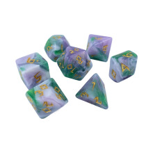 7Pcs Acrylic Polyhedral Dices Multi-Sided Game Dices for Role Playing Table Game Number 3
