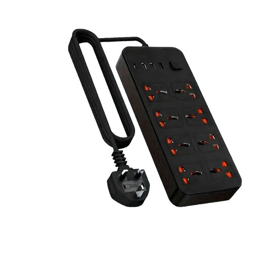8 Gang Surge Protector with 3 USB & 1 Type-C Main Power Cable Extension