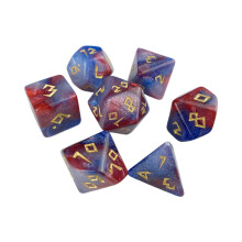 7Pcs Multi-Sided Acrylic Dices Set Polyhedral Dices Easy to Read Number Number 7