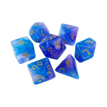 7Pcs Multi-Sided Acrylic Dices Polyhedral Dices Multicolored Game Dices No 4