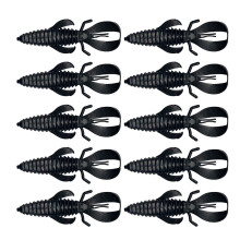 10Pieces Soft Wacky Lures Worms Baits Plastic Fish Lures Worms Drop Short Natural black