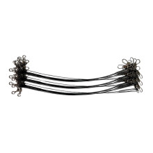 40Pcs High Carbon Steel Wire Leader With Swivels High Strength Fish Wire Tool Black 25cm