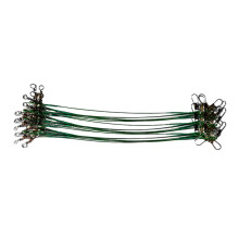 40Pcs AntiBite Steel Fishing Line High Carbon Steel Wire Leader With Swivels Green 15cm