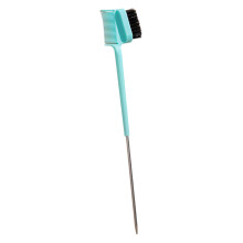 Double Sided Hair Brush Comb Hair Control Edge Brush with Metal Rat Tail Comb Light Green