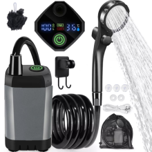 Portable Camping Hiking Shower Rechargeable Electric Digital Display Shower Pump