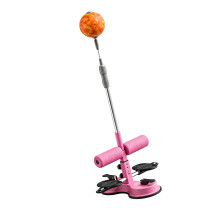 Indoor Exercise Stand with Punch Ball and Suction Cup Floor Base Support Pink