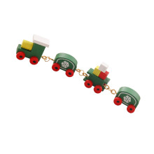 Snowflake Pattern Mini Train Toy for Doll House Decoration Pretend Play Train Toy Green