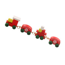 Pretend Play Miniature Train for Doll House Christmas Themed Toy Train Set Model Red